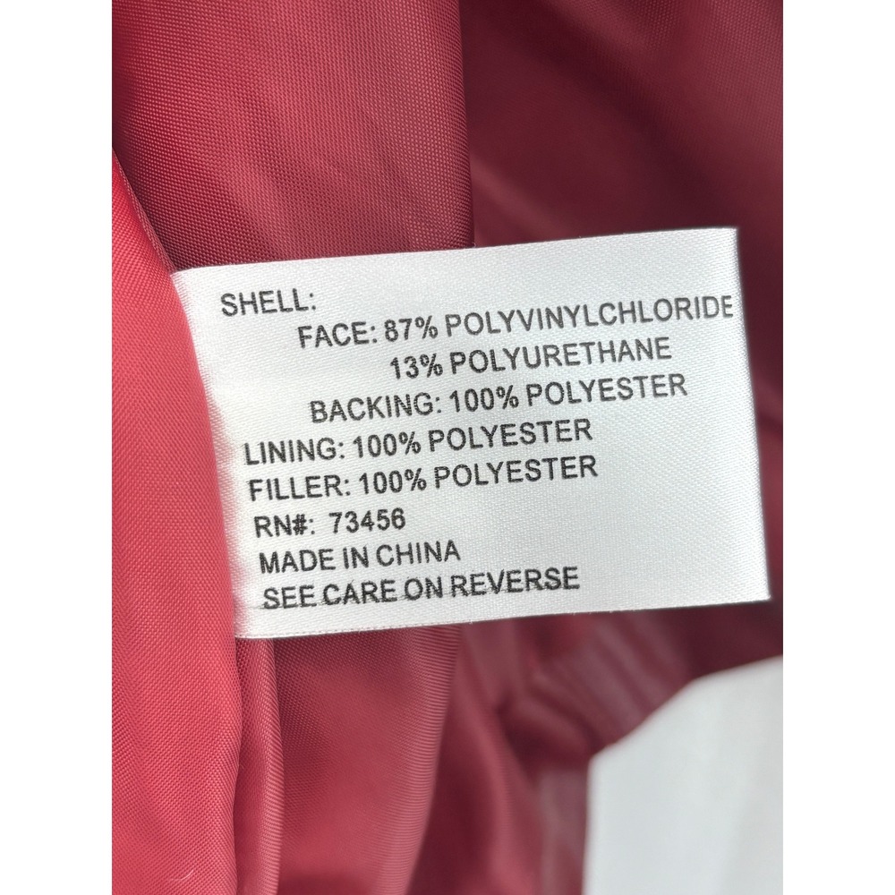 MM Essentials Marc Mattis Faux Leather Jacket Burgundy Red Blazer Small - Picture 6 of 7